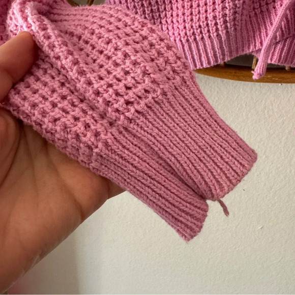 Sincerely Jules drawstring pink knit sweater V neck size M fits small - Picture 4 of 6